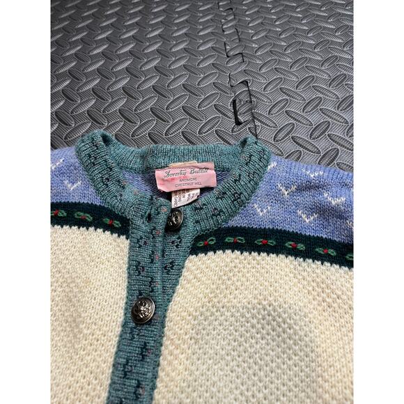 Vintage 1990's detailed knit wool cardigan sweater by Dorothy Bullitt swing‎ Med - Picture 7 of 8